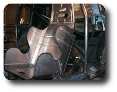  The aluminium seat and seat mount frame fitted in the car.